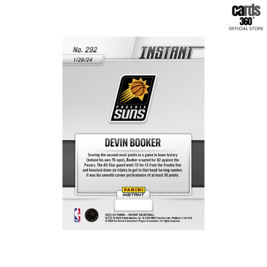 Panini Instant Devin Booker Trading Cards no.292
